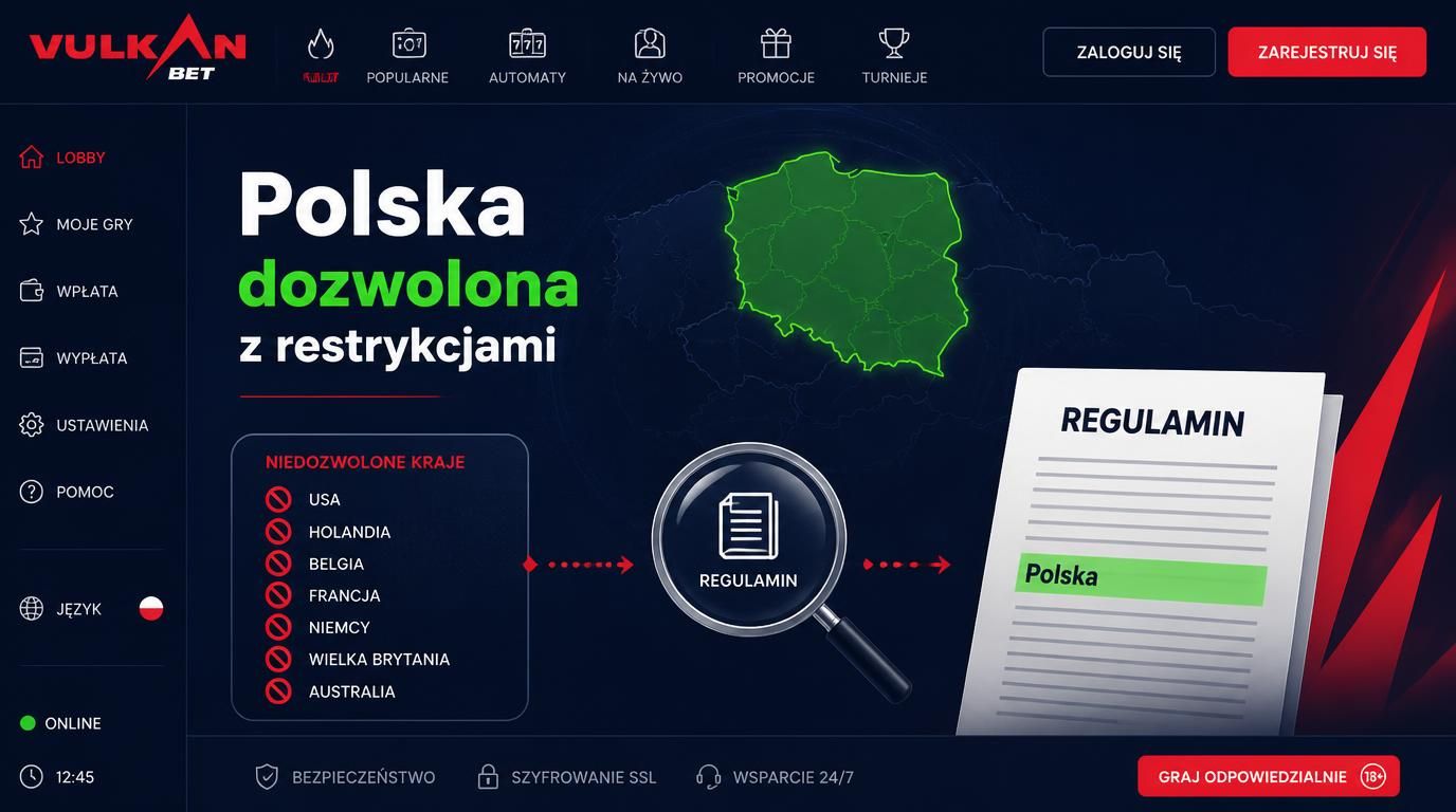 Mapa Polski z regulaminem i symbolem dozwolenia